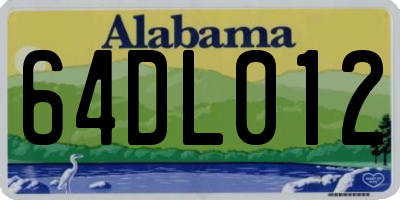 AL license plate 64DL012