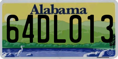 AL license plate 64DL013