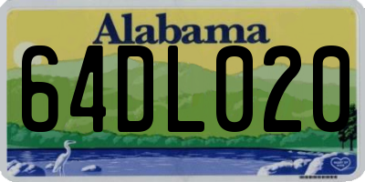 AL license plate 64DL020