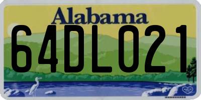 AL license plate 64DL021