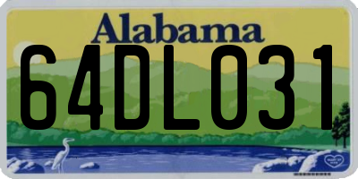 AL license plate 64DL031