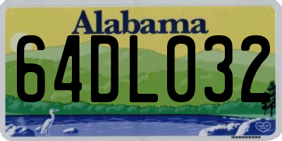 AL license plate 64DL032
