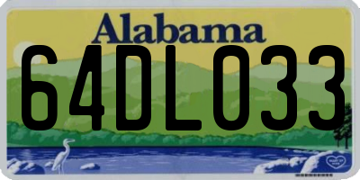 AL license plate 64DL033