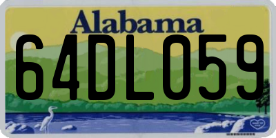 AL license plate 64DL059