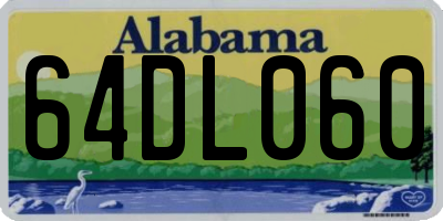 AL license plate 64DL060
