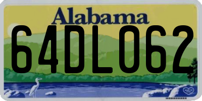 AL license plate 64DL062