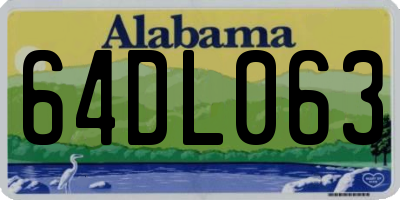 AL license plate 64DL063
