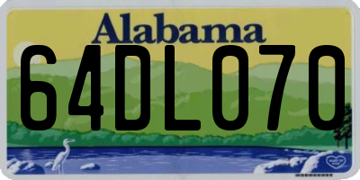 AL license plate 64DL070