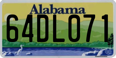 AL license plate 64DL071