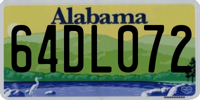 AL license plate 64DL072