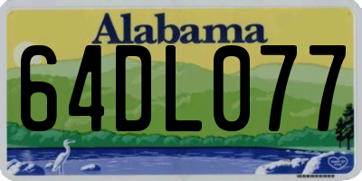 AL license plate 64DL077