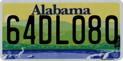 AL license plate 64DL080