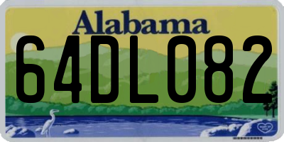 AL license plate 64DL082