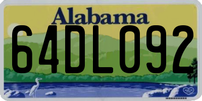 AL license plate 64DL092