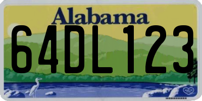 AL license plate 64DL123