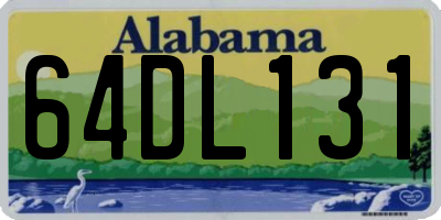 AL license plate 64DL131