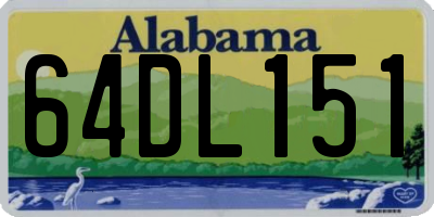 AL license plate 64DL151