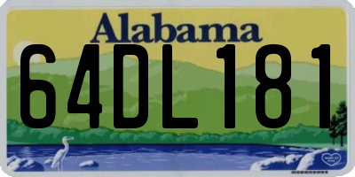 AL license plate 64DL181