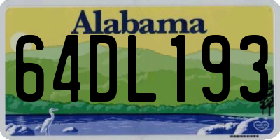 AL license plate 64DL193
