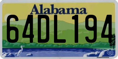 AL license plate 64DL194