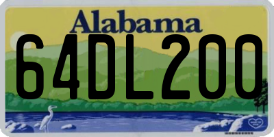 AL license plate 64DL200