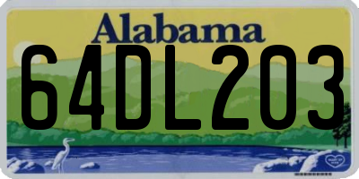 AL license plate 64DL203