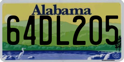AL license plate 64DL205