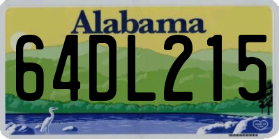 AL license plate 64DL215