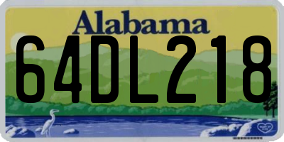 AL license plate 64DL218