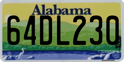 AL license plate 64DL230