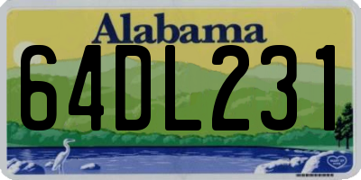 AL license plate 64DL231