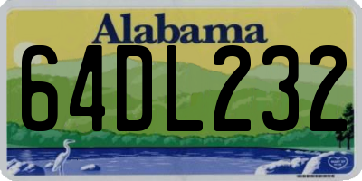 AL license plate 64DL232