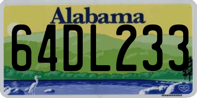 AL license plate 64DL233