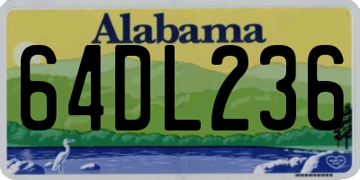 AL license plate 64DL236