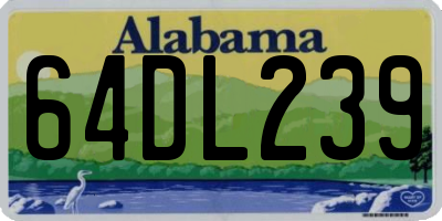 AL license plate 64DL239
