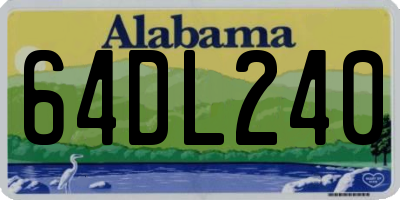 AL license plate 64DL240