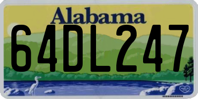 AL license plate 64DL247