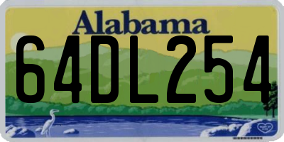 AL license plate 64DL254