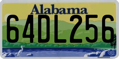 AL license plate 64DL256