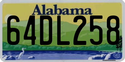 AL license plate 64DL258