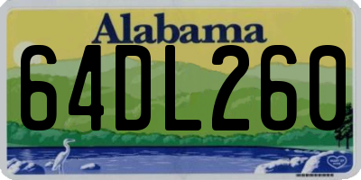 AL license plate 64DL260