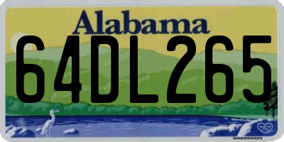 AL license plate 64DL265