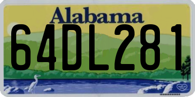 AL license plate 64DL281