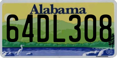AL license plate 64DL308