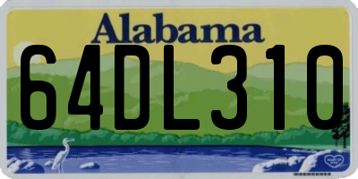 AL license plate 64DL310