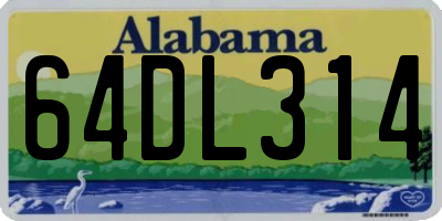 AL license plate 64DL314