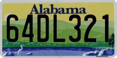 AL license plate 64DL321