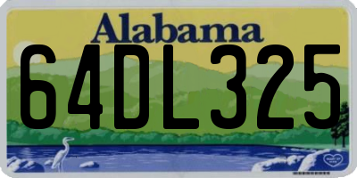 AL license plate 64DL325