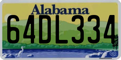AL license plate 64DL334