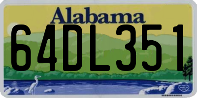 AL license plate 64DL351